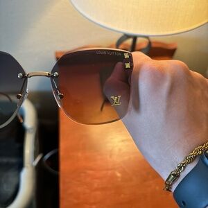 Louis Vuitton Gold-Accent Brown Gradient Sunglasses